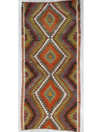 Handwoven Vintage ZigZag Turkish Kilim Rug