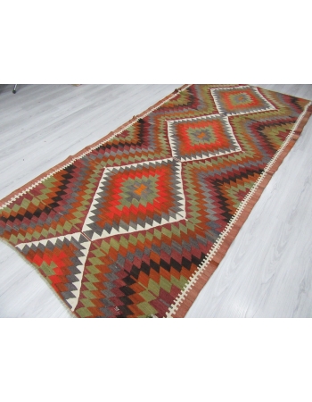 Handwoven Vintage ZigZag Turkish Kilim Rug