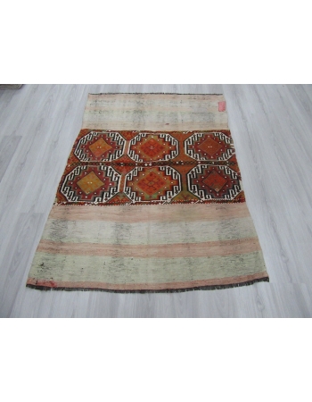 Handwoven Vintage Decorative Small Kilim Rug