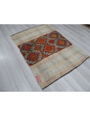 Handwoven Vintage Decorative Small Kilim Rug