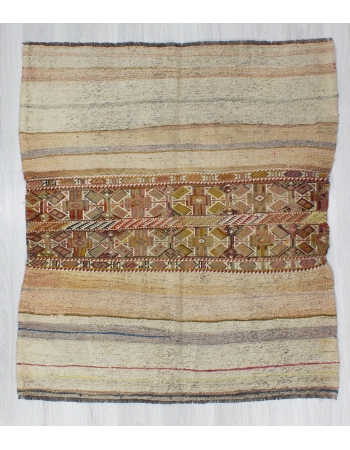 Vintage Small Decorative Turkish Kilim rug