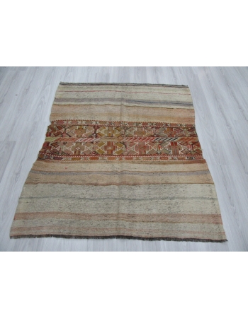 Vintage Small Decorative Turkish Kilim rug