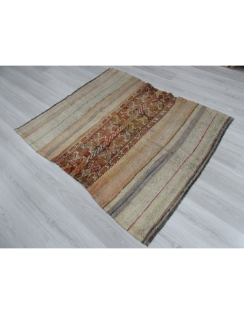 Vintage Small Decorative Turkish Kilim rug