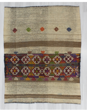 One of a Kind Decorative Small Kilim Rug