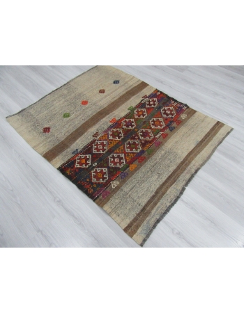 One of a Kind Decorative Small Kilim Rug