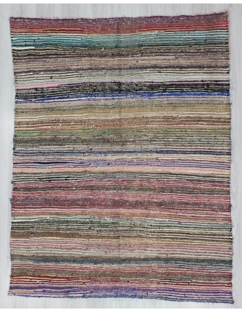 Vintage Striped Turkish Rag Rug