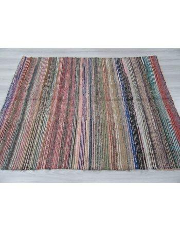 Vintage Striped Turkish Rag Rug