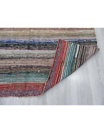 Vintage Striped Turkish Rag Rug