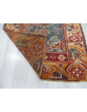 Distressed Antique Unique Turkish Wool Rug