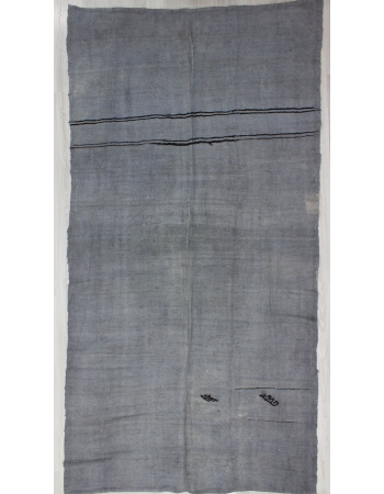 Vintage Gray Overdyed Turkish Hemp Kilim Rug