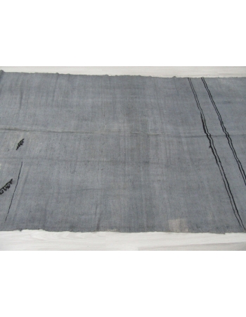 Vintage Gray Overdyed Turkish Hemp Kilim Rug