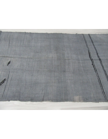 Vintage Gray Overdyed Turkish Hemp Kilim Rug