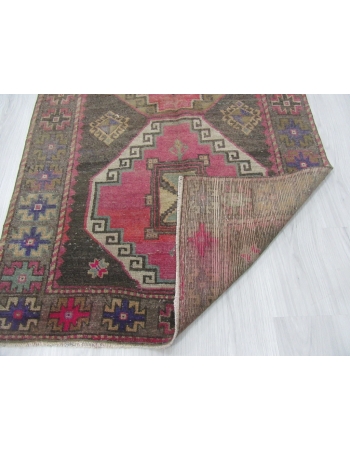 Handknotted Vintage Turkish Runner Rug