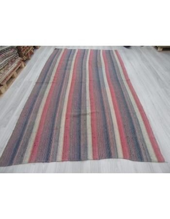 Striped Vintage Turkish Kilim Rug