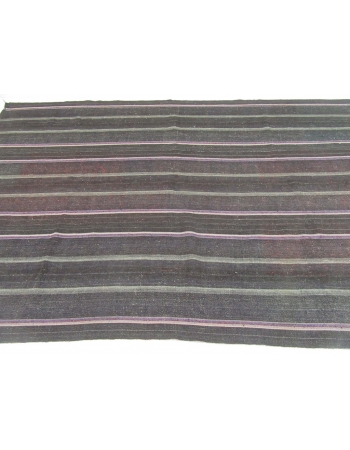 Striped Vintage Large Turkish Kilim Rug