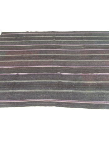 Striped Vintage Large Turkish Kilim Rug