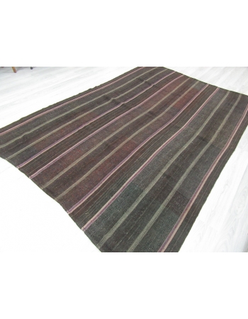 Striped Vintage Large Turkish Kilim Rug