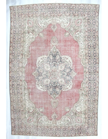 Vintage Washed Out Large Oushak Rug