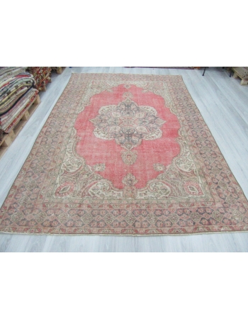 Vintage Washed Out Large Oushak Rug