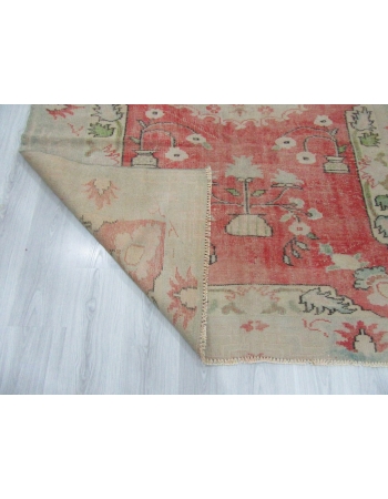 Decorative Vintage Washed Out Turkish Oushak Rug