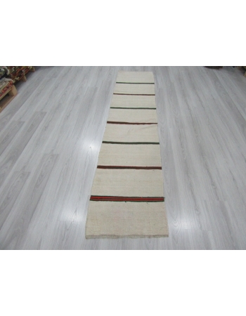 Striped Vintage Hemp Kilim Runner Rug