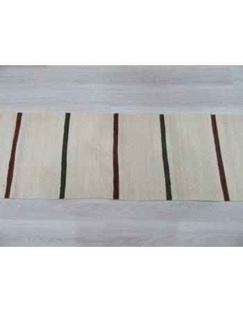 Striped Vintage Hemp Kilim Runner Rug