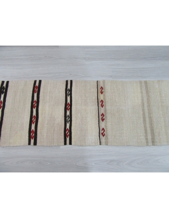 Decorative Striped Vintage Hemp Kilim Runner Rug