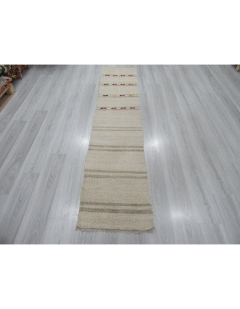 Striped Vintage Hemp Kilim Runner Rug