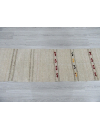 Striped Vintage Hemp Kilim Runner Rug