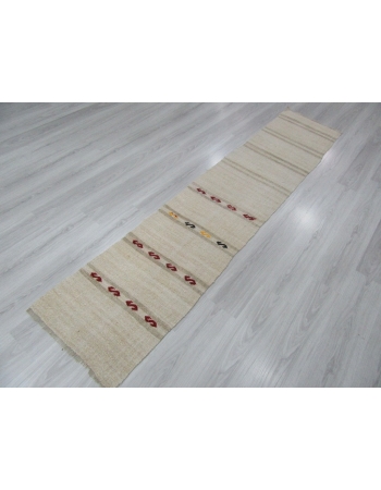 Striped Vintage Hemp Kilim Runner Rug