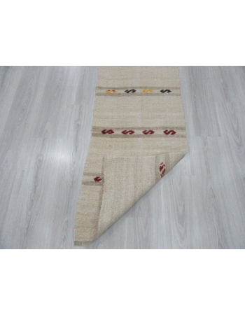 Striped Vintage Hemp Kilim Runner Rug