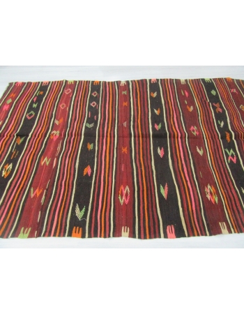 Vintage Striped Turkish Kilim Rug