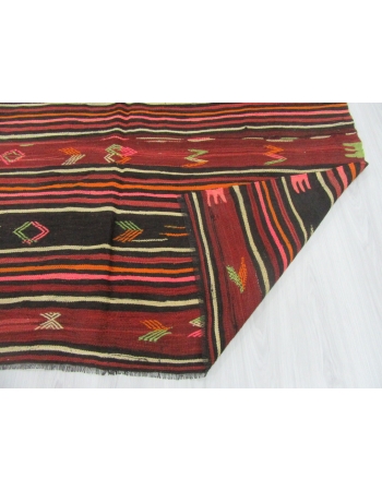 Vintage Striped Turkish Kilim Rug