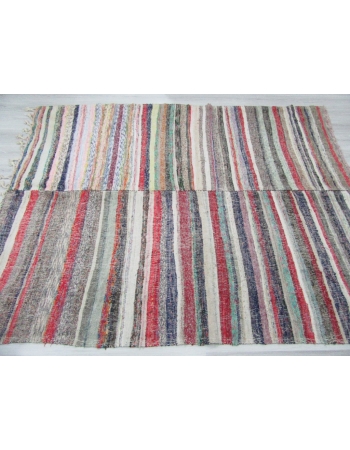 Vintage Striped Turkish Rag Rug