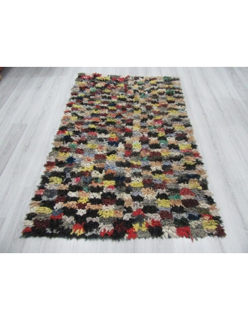 Decorative Vintage Colorful Turkish Tulu Rug