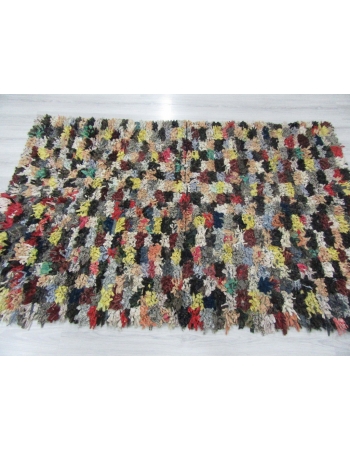 Decorative Vintage Colorful Turkish Tulu Rug