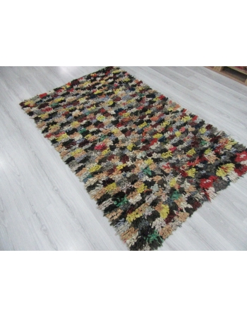 Decorative Vintage Colorful Turkish Tulu Rug