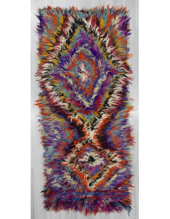 Vintage decorative colorful Turkish Tulu Rug