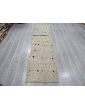 Vintage Decorative Turkish Hemp Kilim Runner