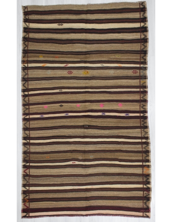 Striped One of a Kind Turkish Kilim Rug