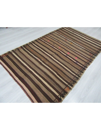 Striped One of a Kind Turkish Kilim Rug