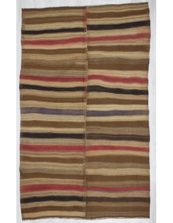 Decorative Striped Vintage Turkish Kilim Rug