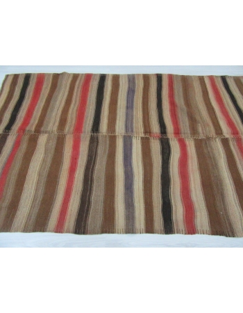 Decorative Striped Vintage Turkish Kilim Rug
