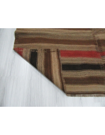 Decorative Striped Vintage Turkish Kilim Rug