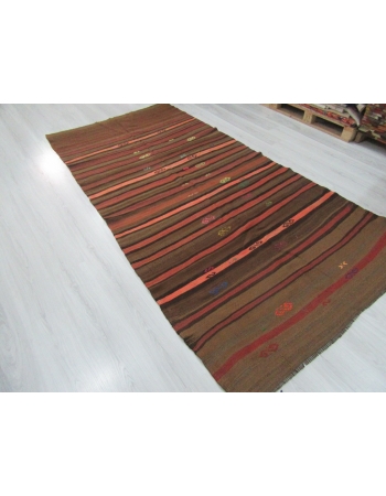 Striped Vintage Turkish Kilim Rug