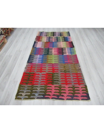 Colorful Vintage Decorative Turkish Kilim Rug