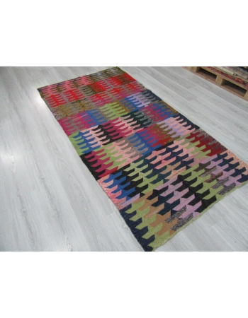 Colorful Vintage Decorative Turkish Kilim Rug