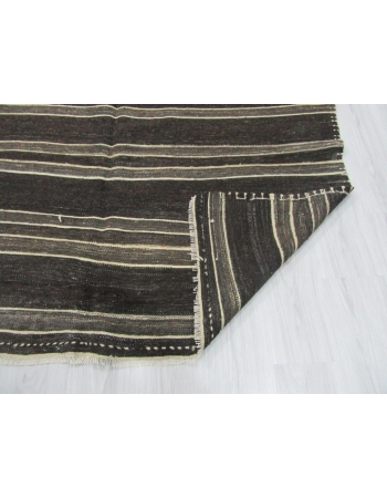 Natural Vintage Striped Turkish Kilim Rug