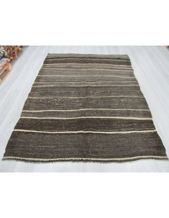 Natural Brown / Gray Vintage Kilim Rug