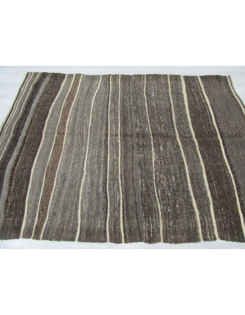 Natural Brown / Gray Vintage Kilim Rug